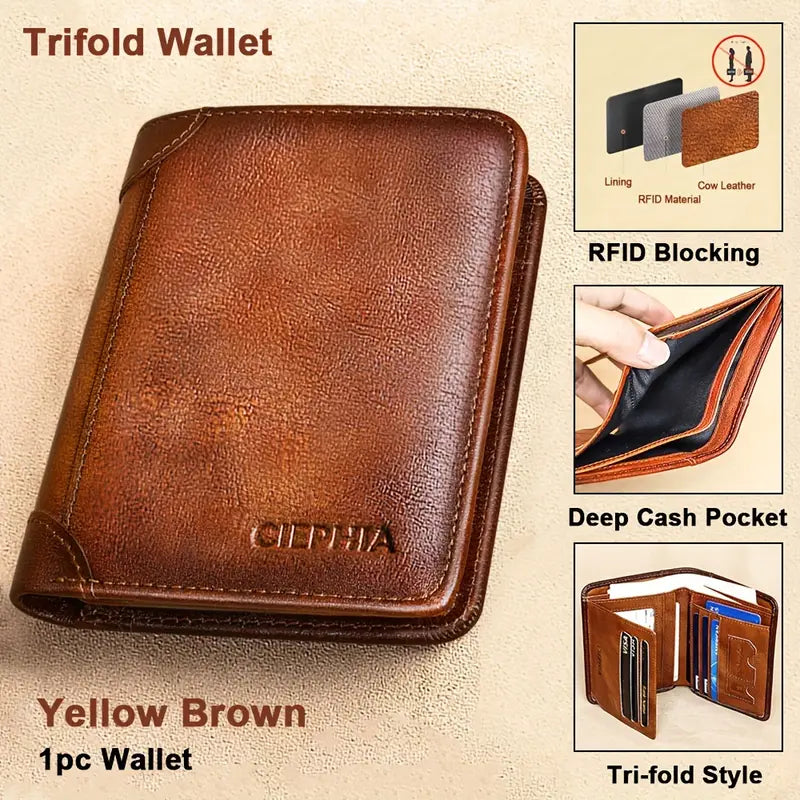 Billetera café 🔥masculina de cuero elegante💰