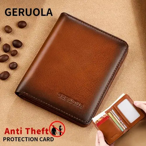 🔥Cartera café masculina de cuero elegante💰